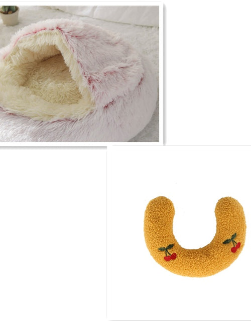 Load image into Gallery viewer, 2 In 1 Dog And Cat Bed Pet Winter Bed Round Plush Warm Bed House Soft Long Plush Pets Bed
