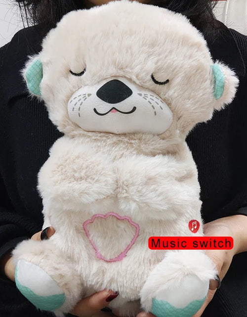 Load image into Gallery viewer, Baby Breathing Bear Baby Soothing Otter Plush Doll Toy Baby Kids Soothing Music Sleeping Companion Sound and Light Doll Toy Gift
