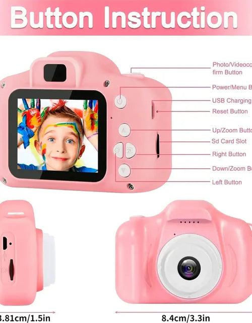 Load image into Gallery viewer, Super Cute Children Camera Kids Educational Toy Children Baby Birthday Digital Camera 1080P Video Camera with Free Gift for Girl
