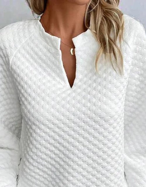 Load image into Gallery viewer, Daily Casual Notched Collar V-shaped Long Sleeve Sweatshirt Women
