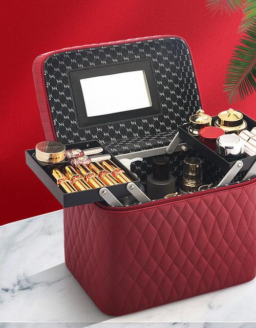 Load image into Gallery viewer, Large Capacity Korean Style Portable Cosmetics Storage Box Travel Wash Cosmetic Case
