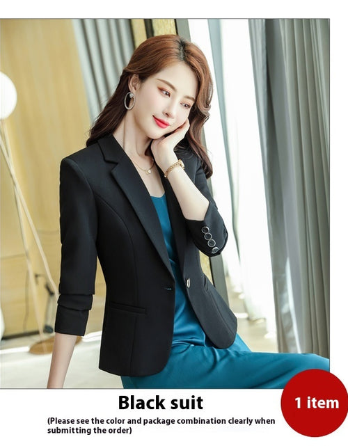 Load image into Gallery viewer, Korean Style Casual Slim Fit Waist-tight Spring And Autumn Black Small Business Suit
