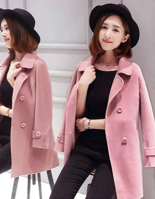 Load image into Gallery viewer, Wool Mid-length Korean Style Slim Fit Slimming And Fashionable Woolen Women&#39;s Overcoat
