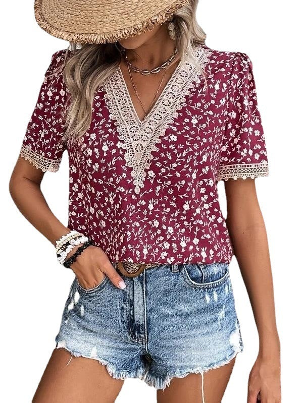 Women's Personalized Fashion Short-sleeved Printed Shirt