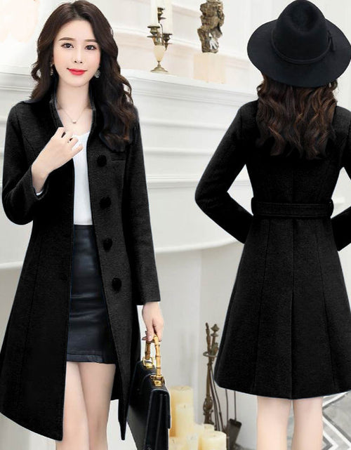 Load image into Gallery viewer, Fashion Slim-fitting Loose Woolen Coat Women
