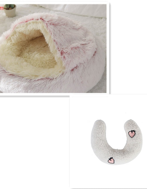 Load image into Gallery viewer, 2 In 1 Dog And Cat Bed Pet Winter Bed Round Plush Warm Bed House Soft Long Plush Pets Bed
