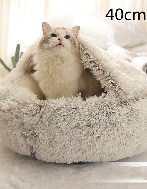 Load image into Gallery viewer, 2 In 1 Dog And Cat Bed Pet Winter Bed Round Plush Warm Bed House Soft Long Plush Pets Bed
