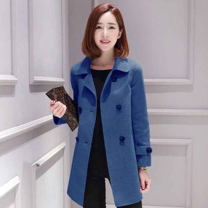 Wool Mid-length Korean Style Slim Fit Slimming And Fashionable Woolen Women's Overcoat