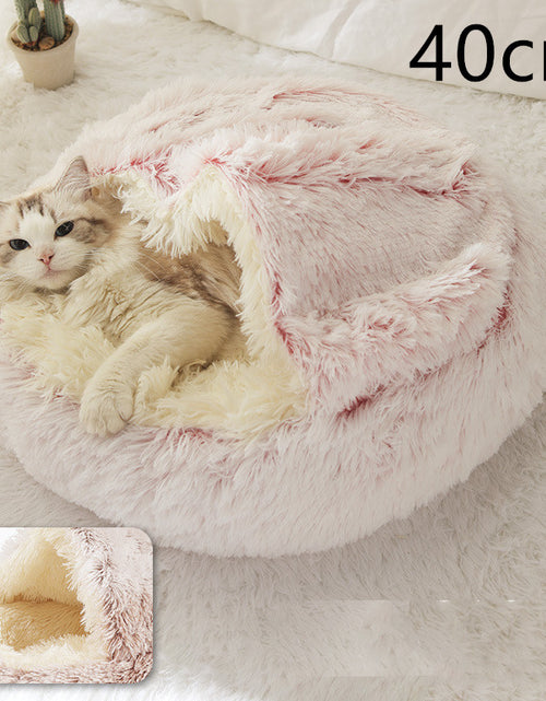 Load image into Gallery viewer, 2 In 1 Dog And Cat Bed Pet Winter Bed Round Plush Warm Bed House Soft Long Plush Pets Bed
