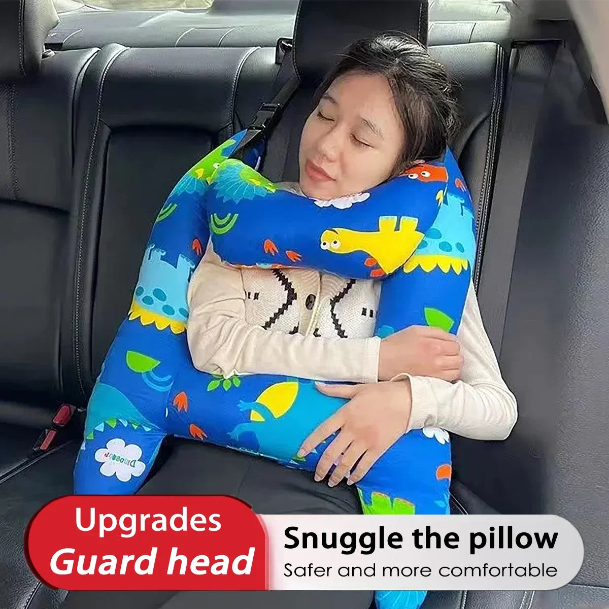 Car Seat Safety Neck Pillow Cute Kid and Adult Car Sleeping Neck Head Support H-Shape Travel Pillow Cushion Child Women Tools