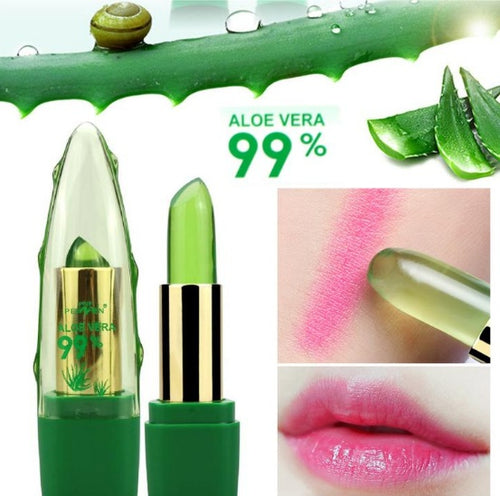 Load image into Gallery viewer, Aloe Vera Gel Color Changing Lipstick Gloss  Moisturizer Anti-drying Desalination Fine-grain Lip Blam Care
