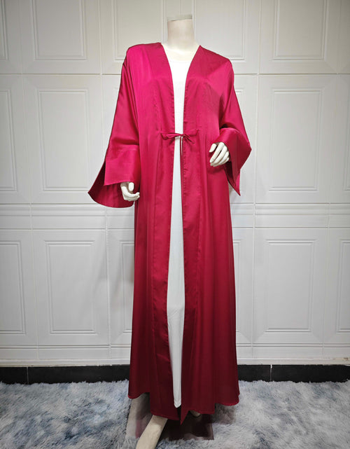 Load image into Gallery viewer, Middle East Muslim Robe Fashion Satin Soft Dress
