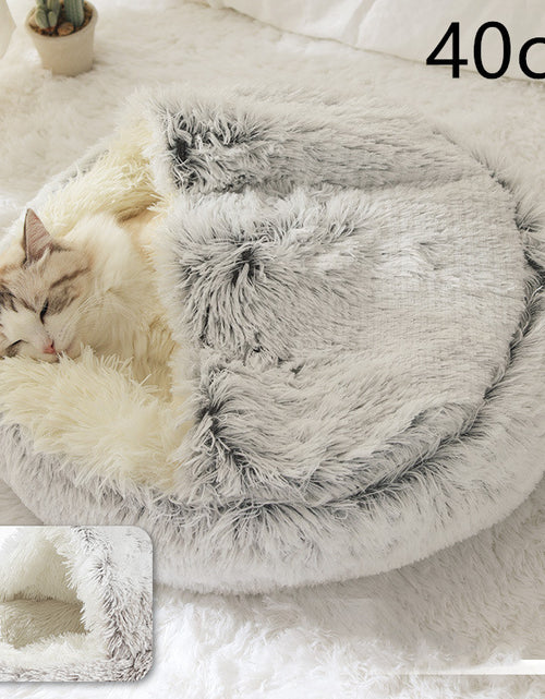 Load image into Gallery viewer, 2 In 1 Dog And Cat Bed Pet Winter Bed Round Plush Warm Bed House Soft Long Plush Pets Bed
