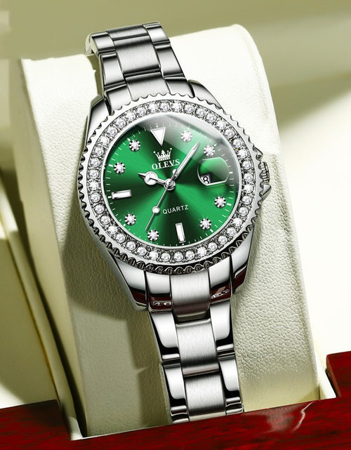 Load image into Gallery viewer, Diamond Quartz Women&#39;s Stainless Steel Watch
