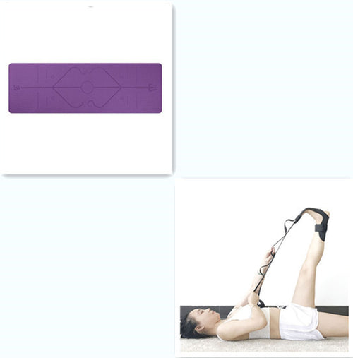 Load image into Gallery viewer, Non Slip TPE Yoga Mat Position Line Beginner
