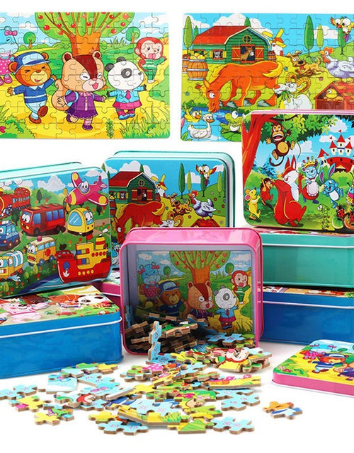 Load image into Gallery viewer, 80PCS wooden educational toys educational development baby kids training toys children animal puzzle
