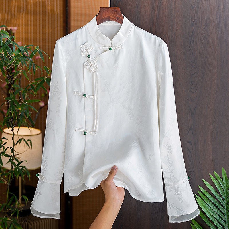 Retro Jacquard Shirt Chinese Style Entry Lux Elegant Tang Suit