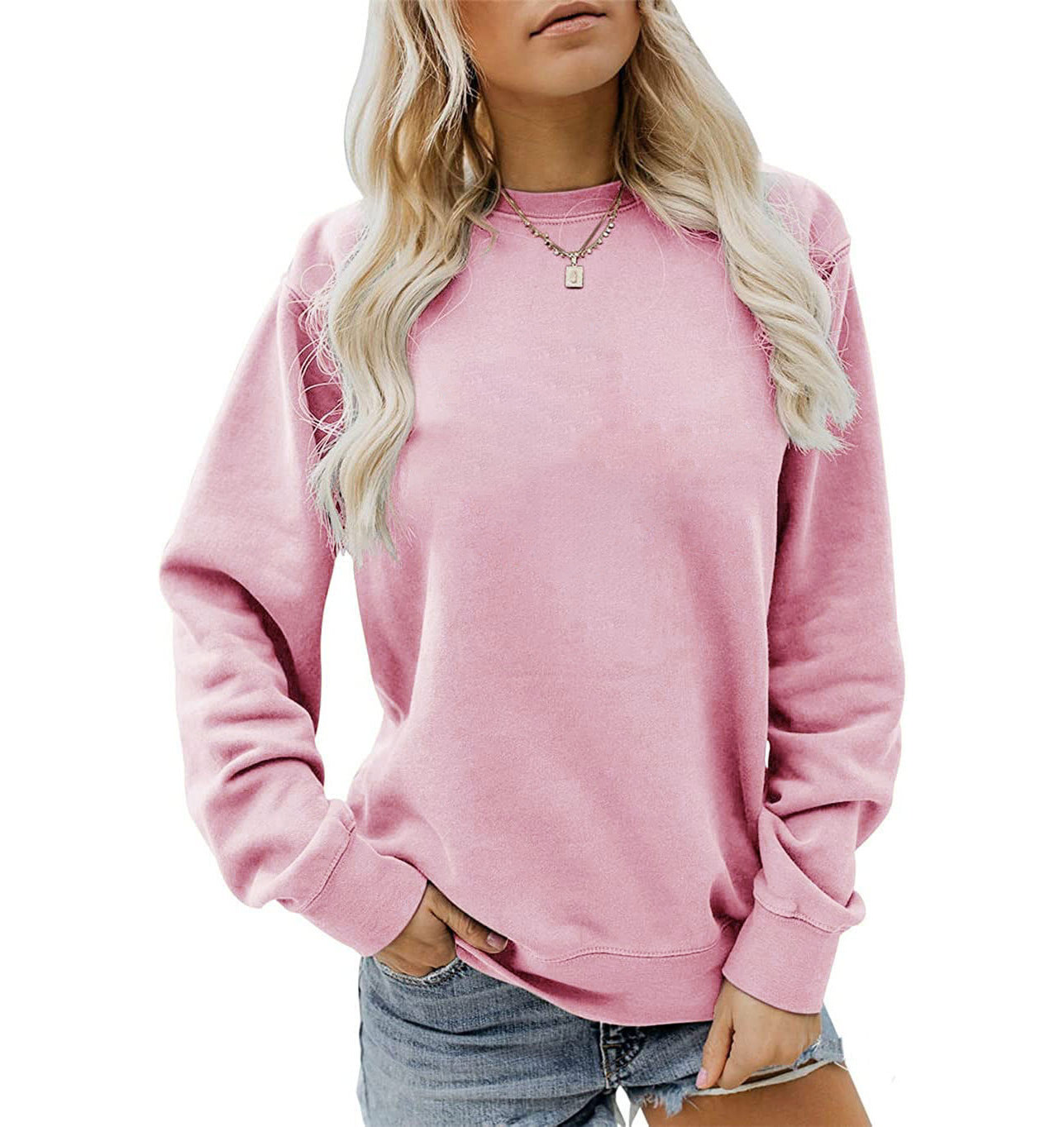 Women's Fashion Casual Long Sleeve Cotton Sweater