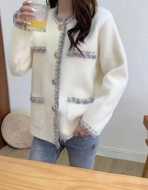 Load image into Gallery viewer, Contrast Color Colorful Button Loose Sweater
