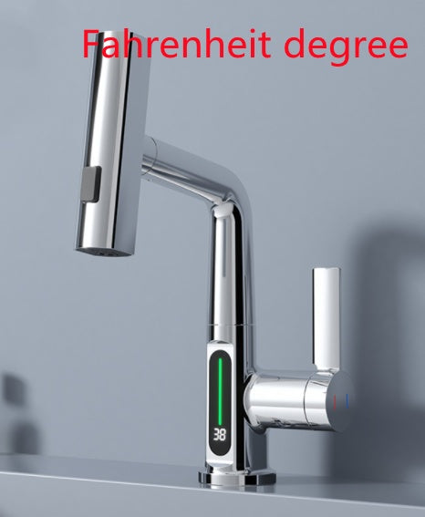 Load image into Gallery viewer, Intelligent Digital Display Faucet Pull-out Basin Faucet Temperature Digital Display Rotation
