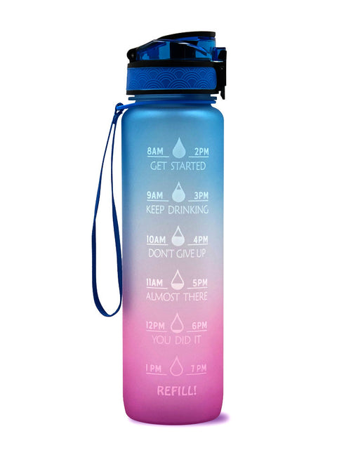 Load image into Gallery viewer, 1L Tritan Water Bottle With Time Marker Bounce Cover Motivational Water Bottle Cycling Leakproof Cup For Sports Fitness Bottles
