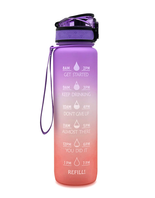 Load image into Gallery viewer, 1L Tritan Water Bottle With Time Marker Bounce Cover Motivational Water Bottle Cycling Leakproof Cup For Sports Fitness Bottles
