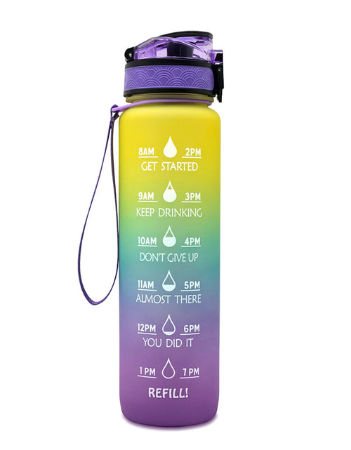 Load image into Gallery viewer, 1L Tritan Water Bottle With Time Marker Bounce Cover Motivational Water Bottle Cycling Leakproof Cup For Sports Fitness Bottles
