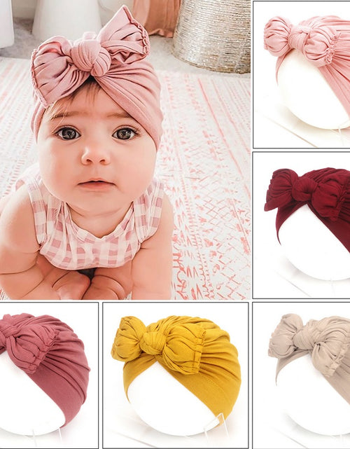 Load image into Gallery viewer, Cute Baby Hat Newborn Soft Baby Girl Hat Turban Infant Toddler Baby Cap Bonnet Headwraps
