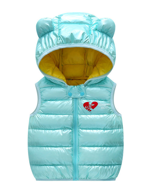 Load image into Gallery viewer, Children Warm Down Vest Autumn Baby Boys Girls Sleeveless Waistcoat Kids Outerwear Vests Children Hooded Jackets
