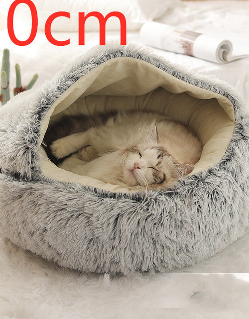 Load image into Gallery viewer, 2 In 1 Dog And Cat Bed Pet Winter Bed Round Plush Warm Bed House Soft Long Plush Pets Bed
