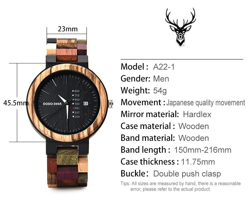 Wood Couple's European And American Style Calendar Watch