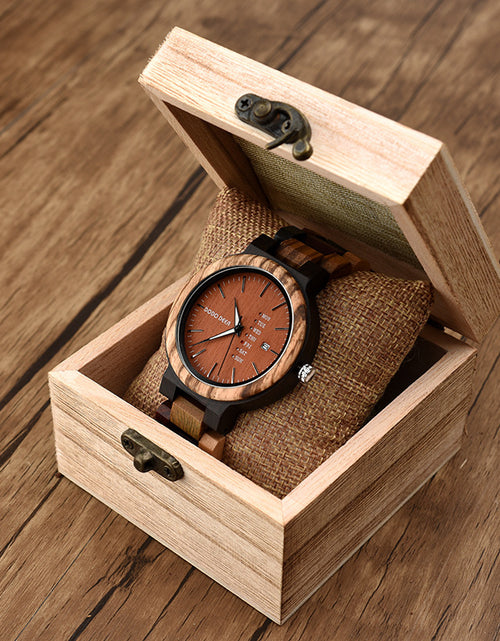 Load image into Gallery viewer, Wood Couple&#39;s European And American Style Calendar Watch
