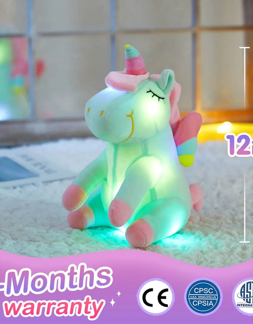 Load image into Gallery viewer, 30Cm LED Light Musical Unicorn Plush Toys Soft Cute Green Pink Light-Up Stuffed Animals for Girls Birthday Gift Glowing Toy
