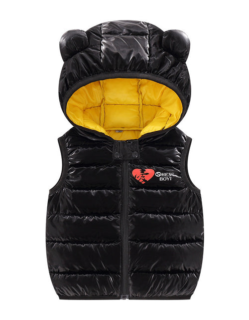 Load image into Gallery viewer, Children Warm Down Vest Autumn Baby Boys Girls Sleeveless Waistcoat Kids Outerwear Vests Children Hooded Jackets
