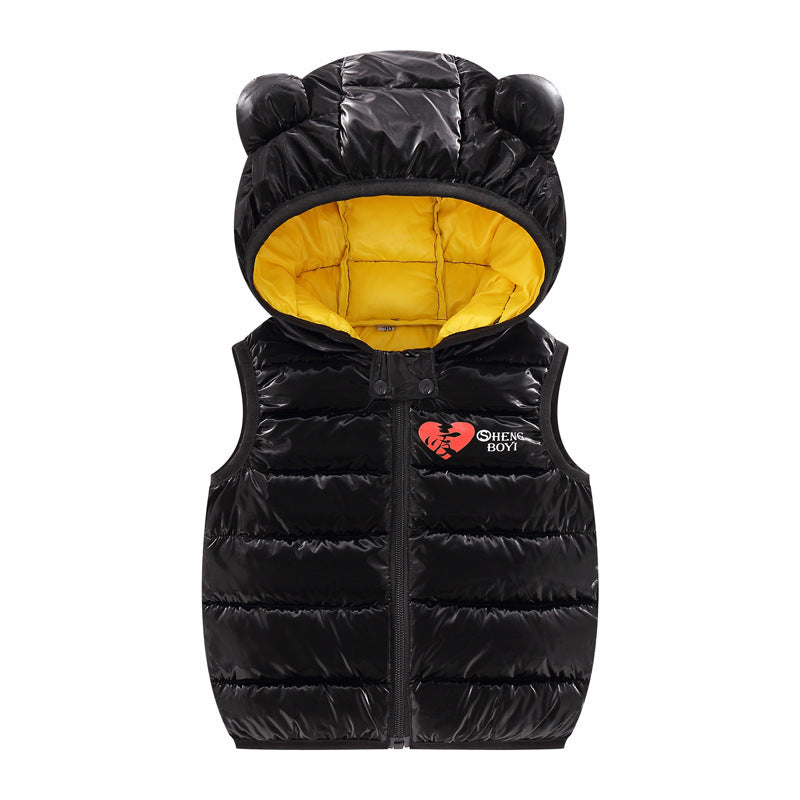 Children Warm Down Vest Autumn Baby Boys Girls Sleeveless Waistcoat Kids Outerwear Vests Children Hooded Jackets