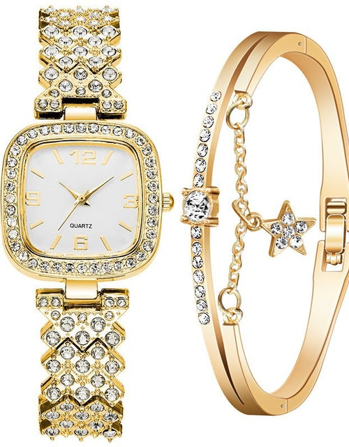 Load image into Gallery viewer, Women&#39;s Diamond Watch Bracelet Two-piece Set
