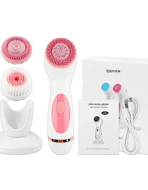 Load image into Gallery viewer, 3 in 1 Electric Cleansing Brush Ultrasonic Facial Cleaner Face Massagers Sonic Rotating Cleansing Brush Face Deep Cleansing Tool
