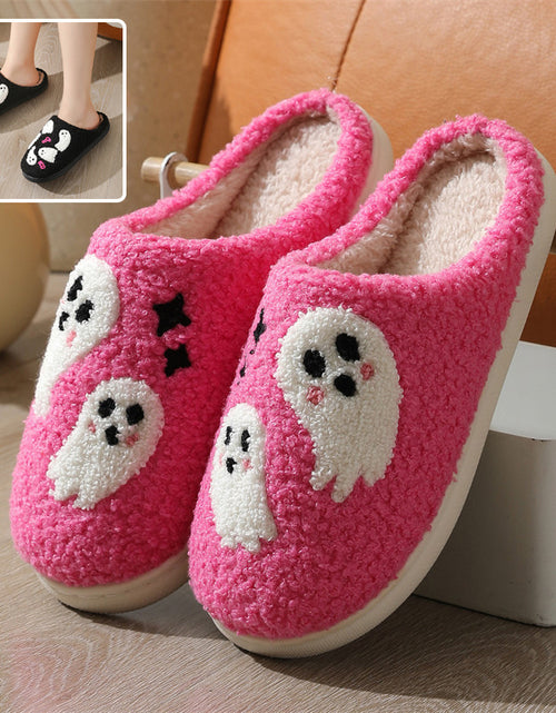 Load image into Gallery viewer, Halloween Cartoon Ghost Cotton Slippers For Women Indoor Non-slip Bedroom Floor Slipper Winter House Shoes
