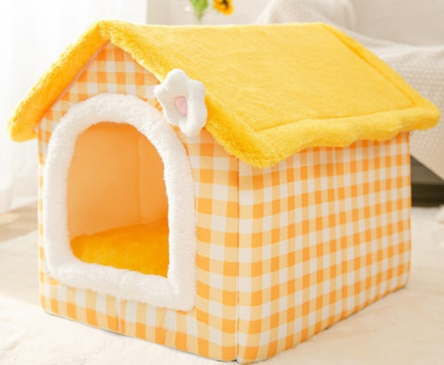 Load image into Gallery viewer, Foldable Dog House Pet Cat Bed Winter Dog Villa Sleep Kennel Removable Nest Warm Enclosed Cave Sofa Pets Supplies
