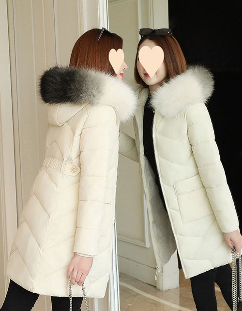 Load image into Gallery viewer, Windproof And Warm Large Fur Collar Thickened Versatile Cotton Jacket For Women
