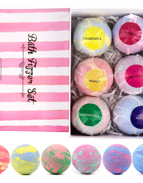 Load image into Gallery viewer, 6 pcs Organic Bath Bombs Bubble Bath Mint Lavender Rose Flavor
