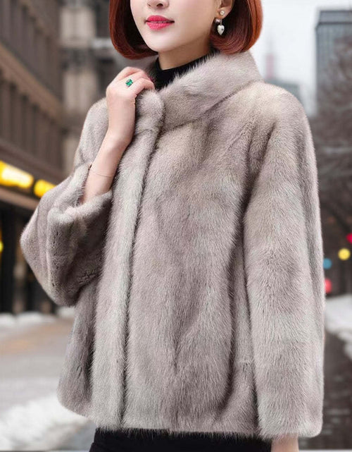 Load image into Gallery viewer, Fashion Casual Stand Collar Thickened Warm Mink Fur Short Coat
