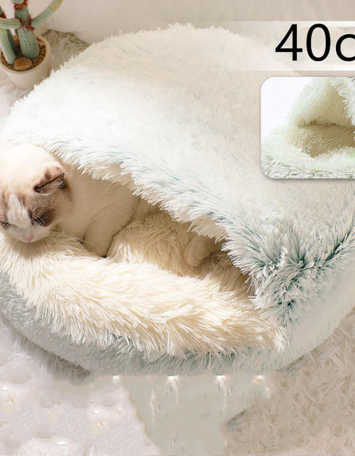 Load image into Gallery viewer, 2 In 1 Dog And Cat Bed Pet Winter Bed Round Plush Warm Bed House Soft Long Plush Pets Bed
