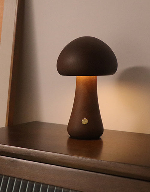 Load image into Gallery viewer, INS Wooden Cute Mushroom LED Night Light With Touch Switch  Bedside Table Lamp For Bedroom Childrens Room Sleeping Night Lamps Home Decor
