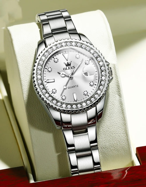 Load image into Gallery viewer, Diamond Quartz Women&#39;s Stainless Steel Watch
