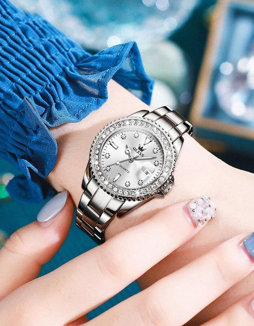 Load image into Gallery viewer, Diamond Quartz Women&#39;s Stainless Steel Watch
