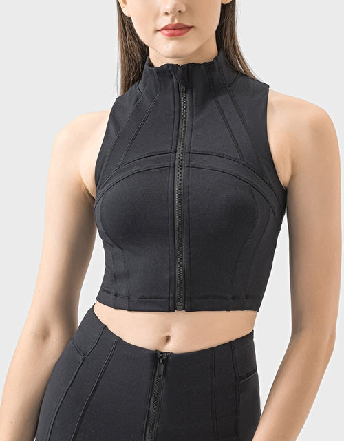 Load image into Gallery viewer, Millennium Sleeveless Zipper Cardigan Small Jacket Leisure Commute Slimming Sports Yoga Vest
