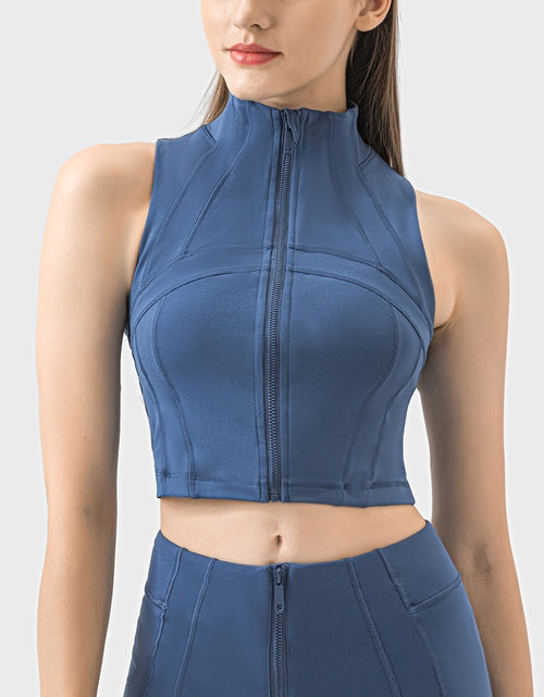 Load image into Gallery viewer, Millennium Sleeveless Zipper Cardigan Small Jacket Leisure Commute Slimming Sports Yoga Vest
