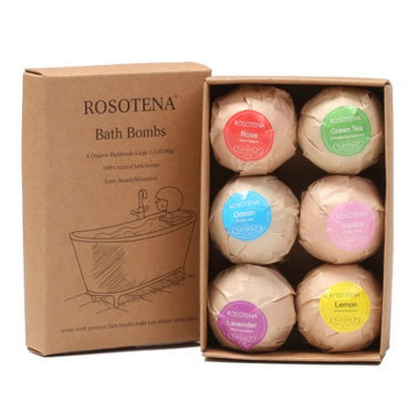 Load image into Gallery viewer, 6 pcs Organic Bath Bombs Bubble Bath Mint Lavender Rose Flavor
