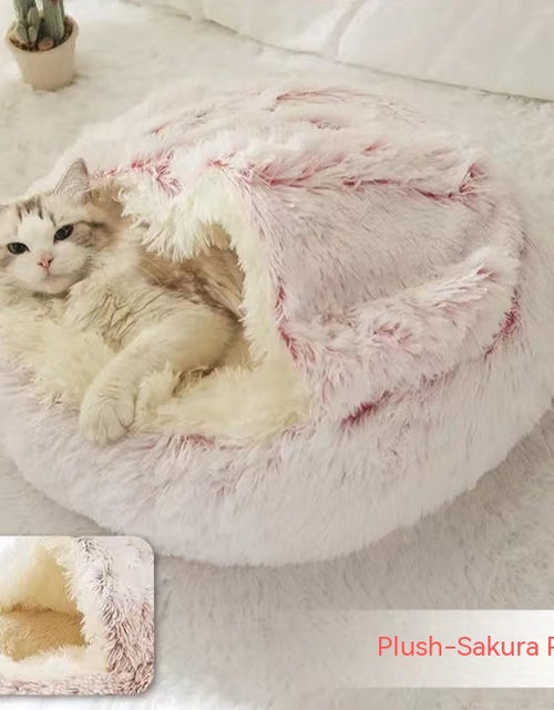 Load image into Gallery viewer, 2 In 1 Dog And Cat Bed Pet Winter Bed Round Plush Warm Bed House Soft Long Plush Pets Bed
